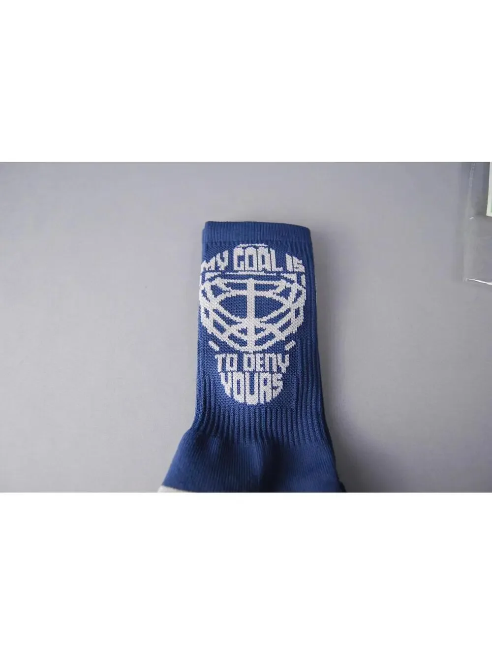 ChalkTalk Sports Hockey Goalie Mid-Calf Performance Socks Blue White NWT